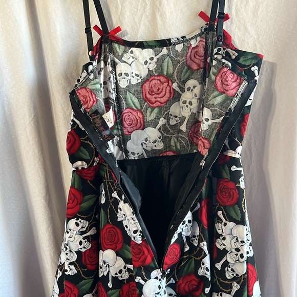 Poison Candy skull&rose cotton dress L - Picture 6 of 12